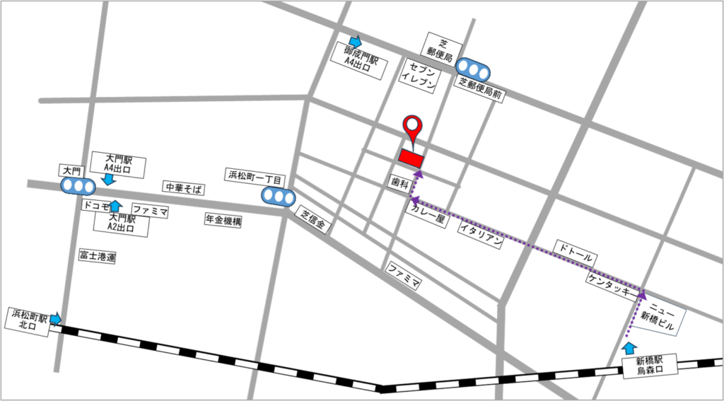map from shinbashi sta.